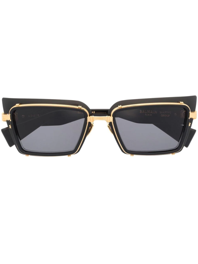 Balmain Eyewear Admirable Rectangle-frame Sunglasses In Black