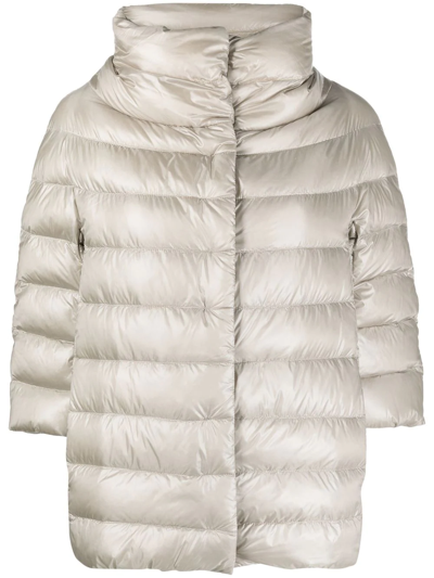 Herno High-neck Puffer Jacket In Neutrals