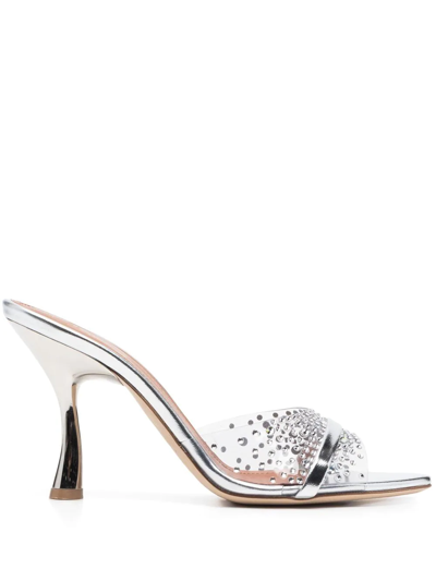 Malone Souliers Julia Embellished Pvc Mules In Silver