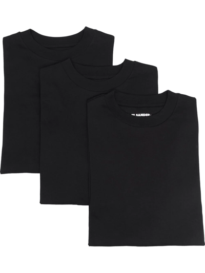 Jil Sander Three-pack Long-sleeve Tops In Black
