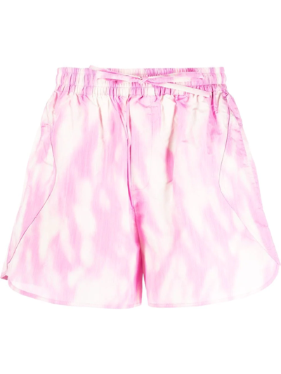 Ganni Recycled Polyester-blend Shorts In Pink
