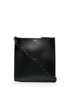 JIL SANDER LOGO-PRINT LEATHER SHOULDER BAG