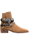 Amiri Buckle-fastening Leather Boots In Cognac