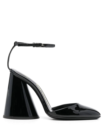 Attico Black Pointed Toe Heels In Multi