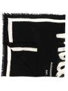 ALEXANDER MCQUEEN LOGO PRINT WOOL SCARF