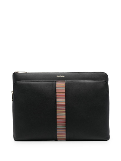 Ps By Paul Smith Leather Document Case In Black
