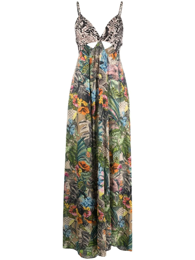 Anjuna Lia Tropical-print Cut-out Dress In Multicolor