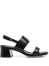 Tory Burch Leather Dual-band Slingback Sandals In Black