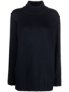Jil Sander Slit-sleeves High-neck Jumper In Blue