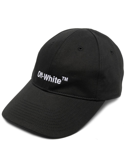 Off-white Off White Mans Black Cotton Helvetica Hat With Logo
