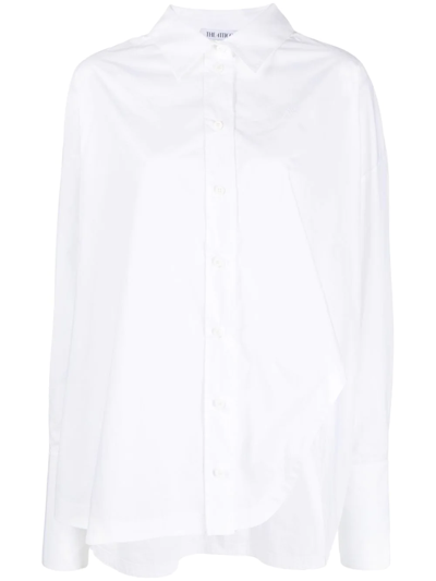 Attico Diana Asymmetric Button-up Shirt In White