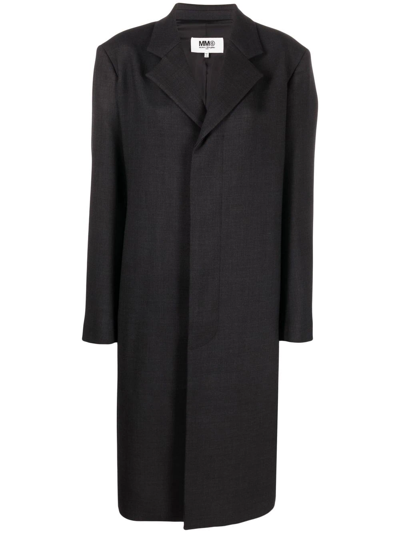 Mm6 Maison Margiela Single-breasted Tailored Coat In Black