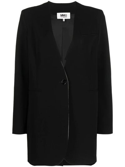 Mm6 Maison Margiela Single-breasted Tailored Coat In Black
