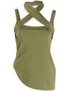 ATTICO ASYMMETRIC SLEEVELESS T-SHIRT