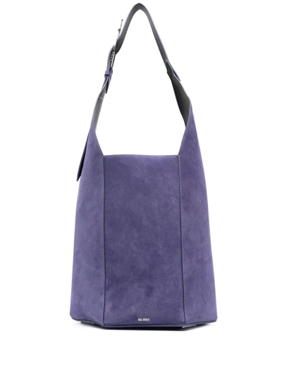 Attico Logo-detail Suede Tote Bag In Purple