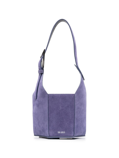 Attico Logo-detail Suede Tote Bag In Purple