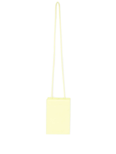 Themoirè Panelled Leather Purse In Yellow