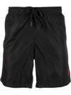 Moncler X Marvel Black Spider-man Patch Swim Shorts In Black