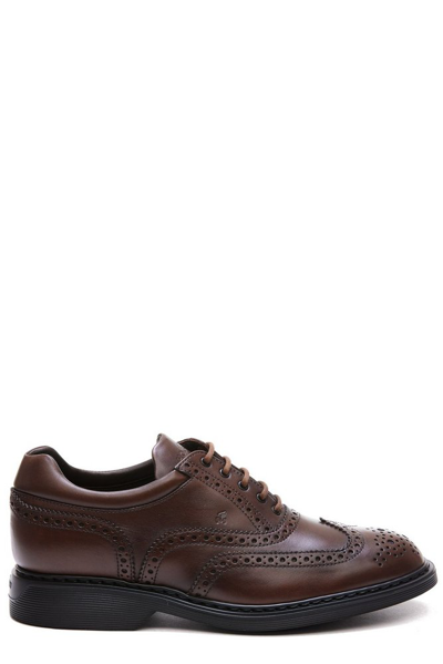 Hogan Classic Oxford Shoes In Brown