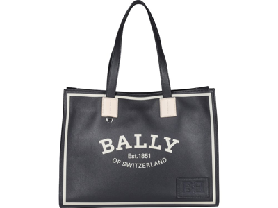 Bally Crystalia Leather Tote Bag In Black