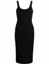 Fendi Logo Embossed Body-con Midi Dress