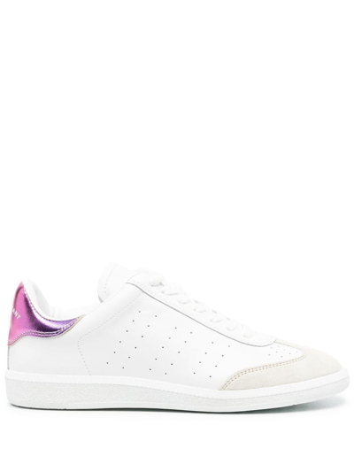Isabel Marant Bryce Low-top Sneakers In White/beige/fuchsia