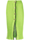 Cormio Laura Knitted Longuette Skirt In Green