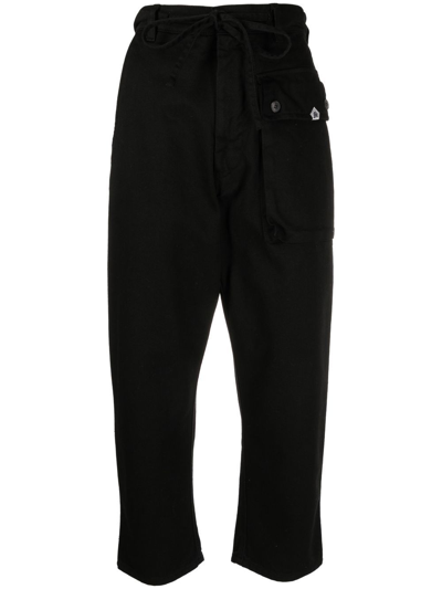 Gabriele Pasini Belted Cropped Trousers In Black