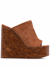 HAUS OF HONEY SUEDE LEATHER WEDGE SANDALS