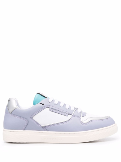 Emporio Armani Logo Sneakers In Violet