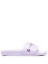 Givenchy Logo-print Rubber Slides In Violet