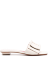 ROGER VIVIER COVERED BUCKLE LEATHER SANDALS