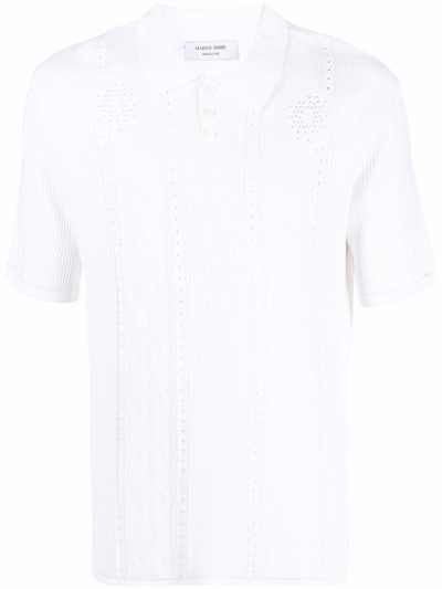 Marine Serre Crescent Moon-pattern Polo Shirt In White