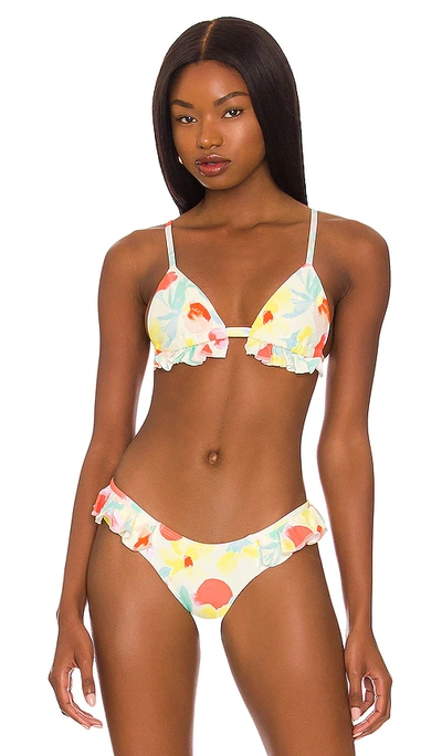 Montce Swim Ruffle Triangle Bikini Top In Helena Floral