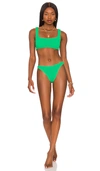 Hunza G 'xandra' Green Bikini With Fixed Straps In Emerald