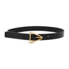 Bottega Veneta Twisted Triangle Napa Buckle Belt In Black