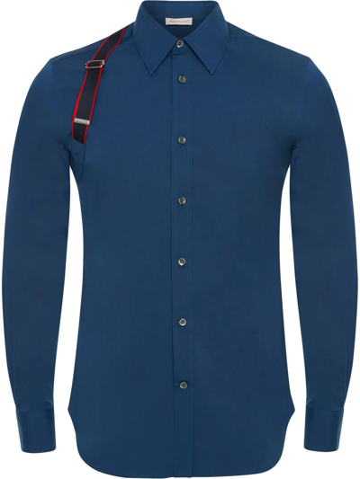 Alexander Mcqueen Signature Harness Shirt In Blue