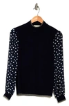 Navy Blazer W/ Polka Dot