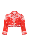 Zimmermann High Tide Cropped Printed Linen And Silk-blend Top In Print