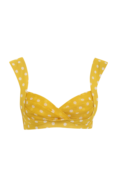 Zimmermann Women's High Tide Linen-silk Bralette Top In Print