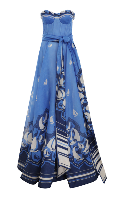 leo lin katrina petal butterfly sleeve linen blend midi dress Katrina Appliqué Butterfly Sleeve Midi Dress main image 0