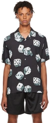 Stussy Dice Graphic-print Relaxed-fit Crepe Shirt In Blackblac