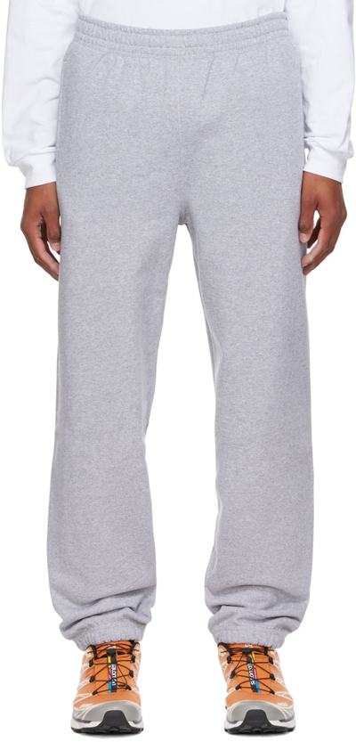 Stussy Gray Cotton Lounge Pants In Grey Heather