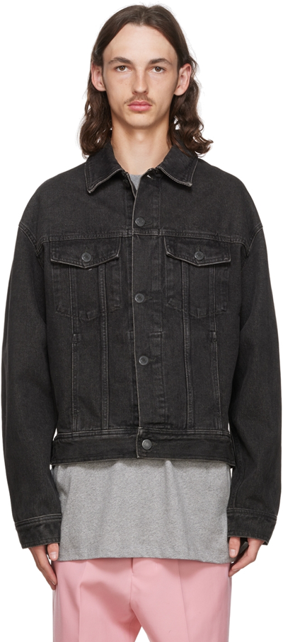 Ami Alexandre Mattiussi Classic Denim Button-up Jacket In Black