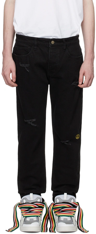 Drew House Ssense Exclusive Blue Tapered Jeans In Otsego Wash