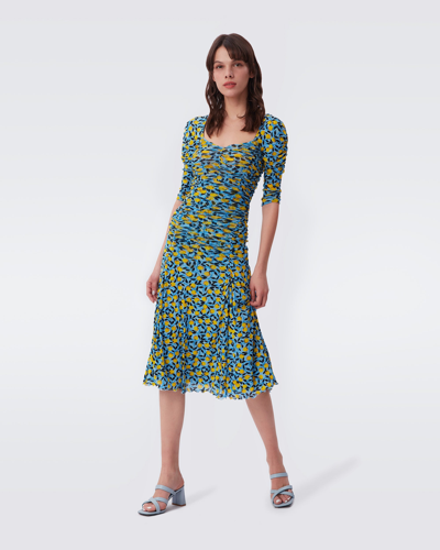 Diane Von Furstenberg Dacey Ruched Midi Dress By  In Size Xl