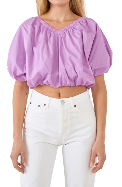 Endless Rose Puff Crop Blouse In Lilac