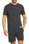 Eberjey Henry Short-sleeved Stretch-jersey Pyjama Set In Black
