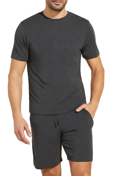 Eberjey Henry Short-sleeved Stretch-jersey Pyjama Set In Charcoal