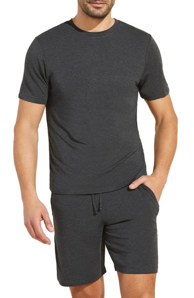 Eberjey Henry Short-sleeved Stretch-jersey Pyjama Set In Black